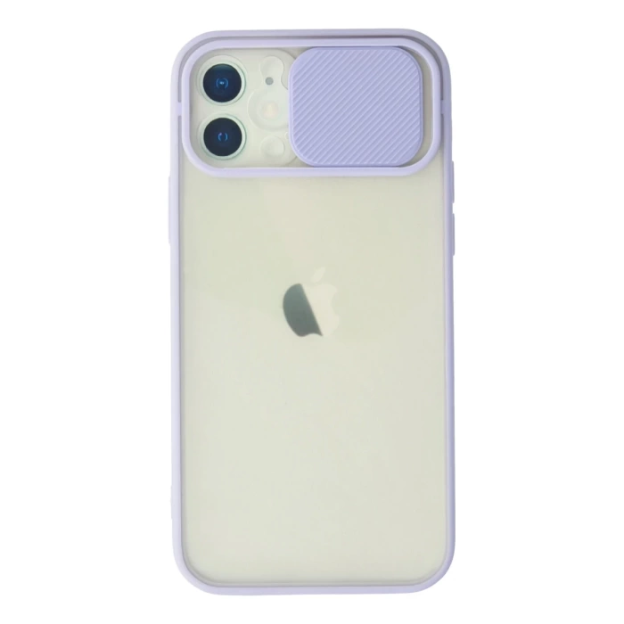 Newface iPhone 12 Kılıf Palm Buzlu Kamera Sürgülü Silikon