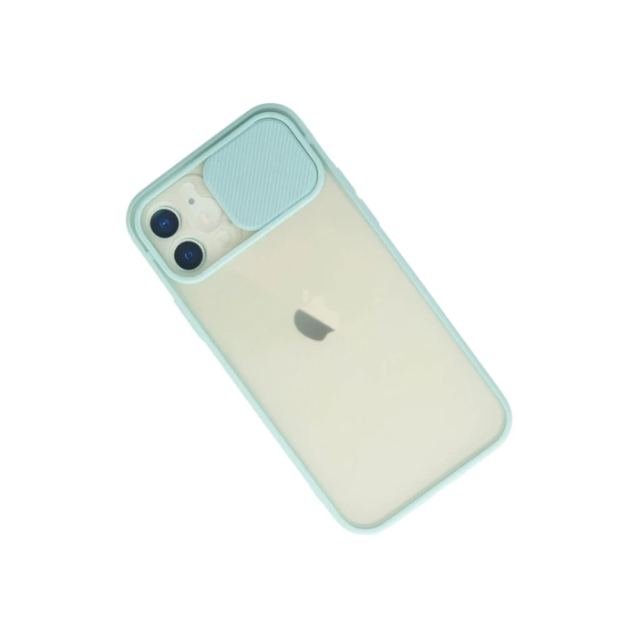 Newface iPhone 12 Kılıf Palm Buzlu Kamera Sürgülü Silikon