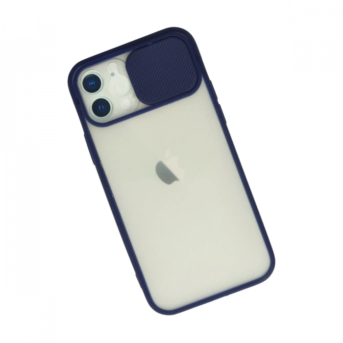 Newface iPhone 12 Kılıf Palm Buzlu Kamera Sürgülü Silikon