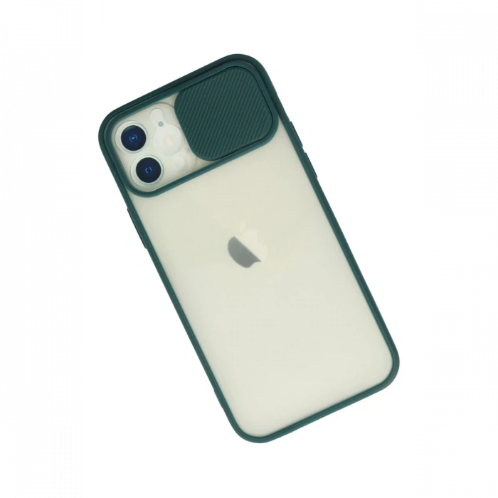 Newface iPhone 12 Kılıf Palm Buzlu Kamera Sürgülü Silikon
