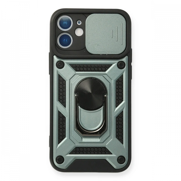 Newface iPhone 12 Kılıf Pars Lens Yüzüklü Silikon