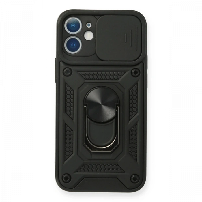 Newface iPhone 12 Kılıf Pars Lens Yüzüklü Silikon
