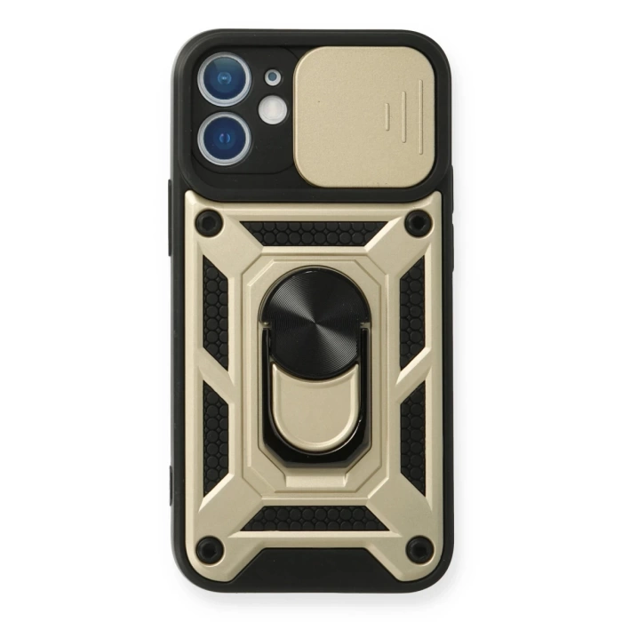 Newface iPhone 12 Kılıf Pars Lens Yüzüklü Silikon