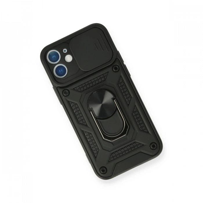 Newface iPhone 12 Kılıf Pars Lens Yüzüklü Silikon