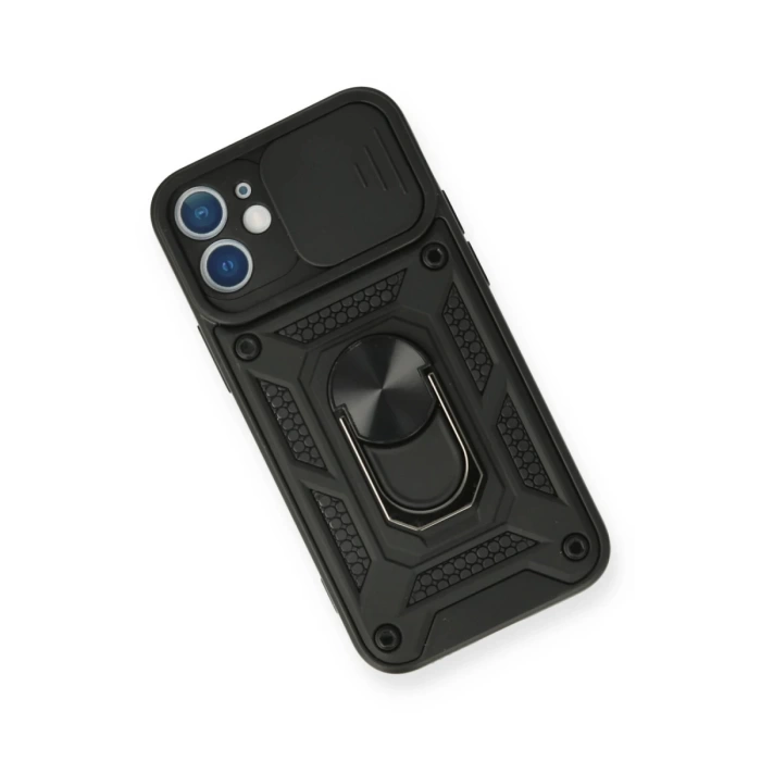Newface iPhone 12 Kılıf Pars Lens Yüzüklü Silikon
