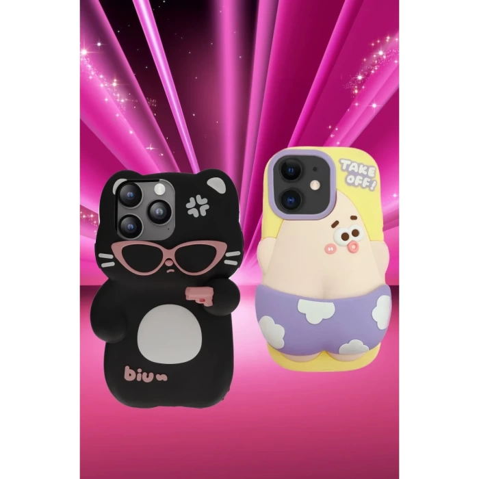 Newface iPhone 12 Kılıf Poky Karakter Silikon Kapak - Desen 2