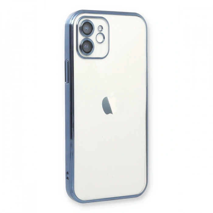 iPhone 12 Kılıf Razer Lensli Silikon - Açık Mavi