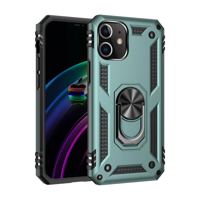 Newface iPhone 12 Kılıf Sofya Yüzüklü Silikon Kapak