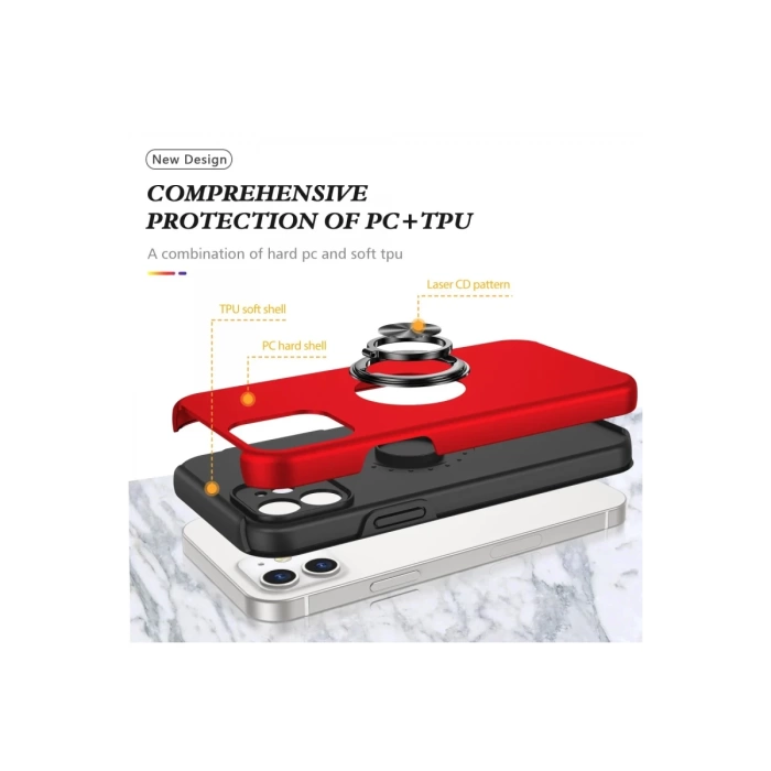 Newface iPhone 12 Mini Kılıf Elit Yüzüklü Kapak
