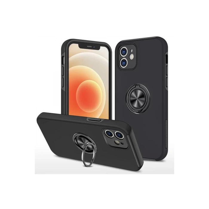 Newface iPhone 12 Mini Kılıf Elit Yüzüklü Kapak
