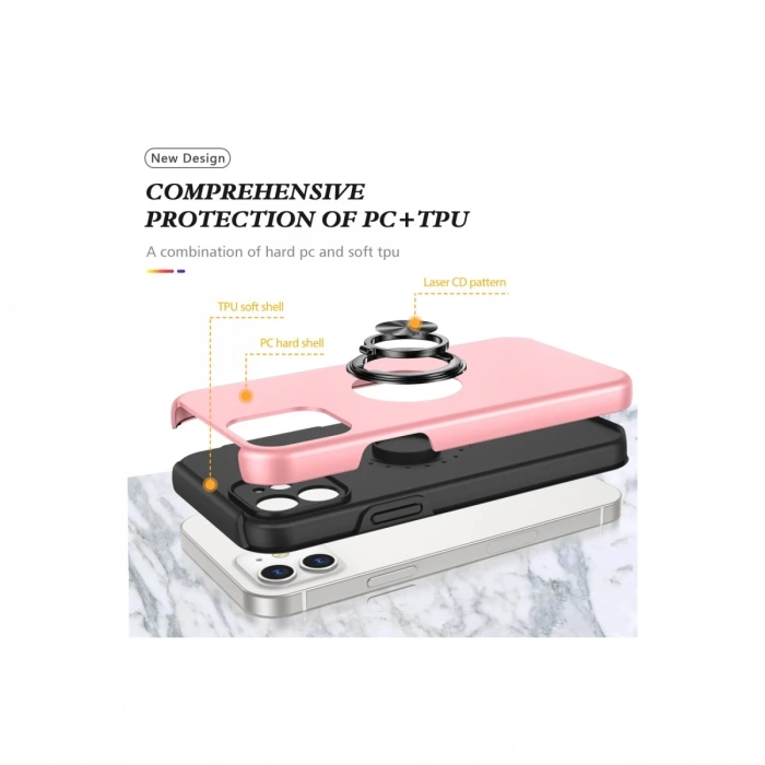 Newface iPhone 12 Mini Kılıf Elit Yüzüklü Kapak