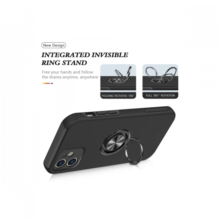 Newface iPhone 12 Mini Kılıf Elit Yüzüklü Kapak