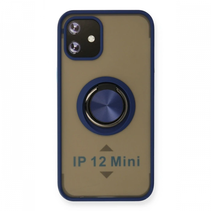 Newface iPhone 12 Mini Kılıf Montreal Yüzüklü Silikon Kapak