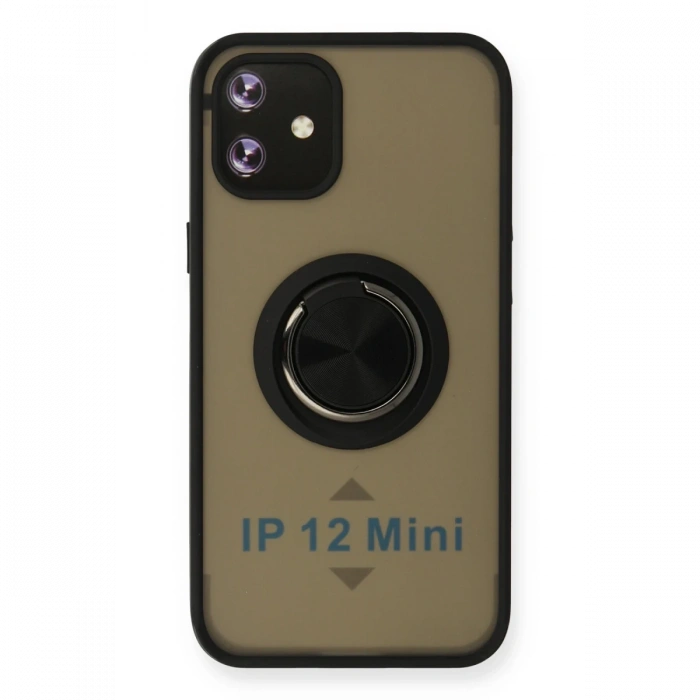 Newface iPhone 12 Mini Kılıf Montreal Yüzüklü Silikon Kapak