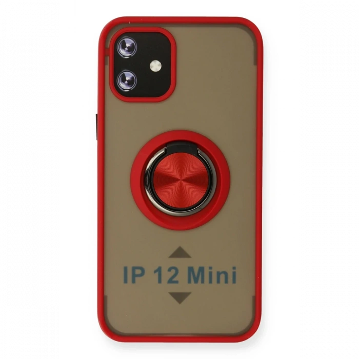 Newface iPhone 12 Mini Kılıf Montreal Yüzüklü Silikon Kapak