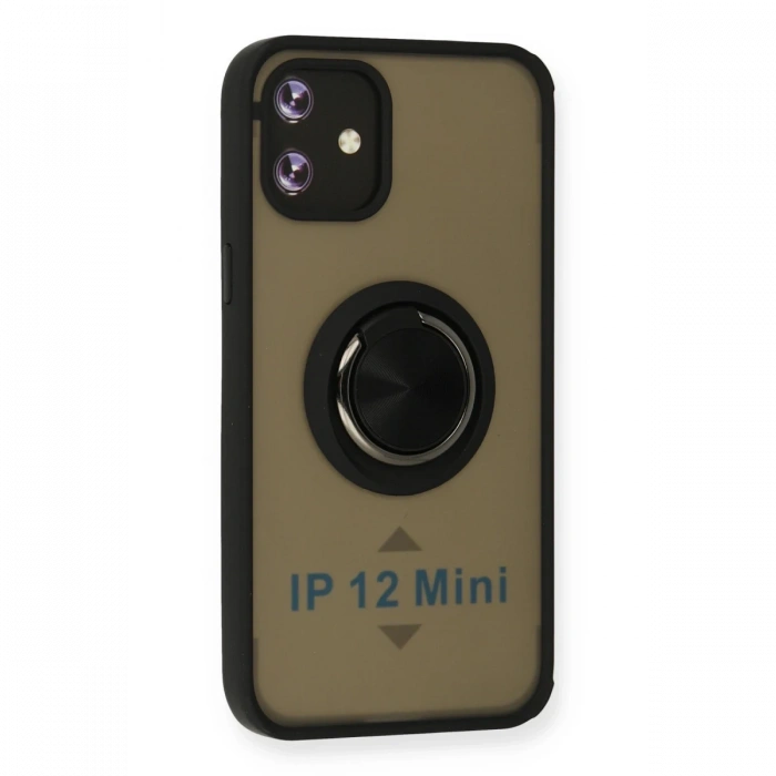 Newface iPhone 12 Mini Kılıf Montreal Yüzüklü Silikon Kapak