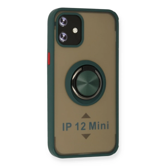 Newface iPhone 12 Mini Kılıf Montreal Yüzüklü Silikon Kapak