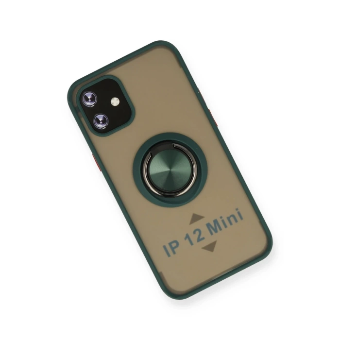 Newface iPhone 12 Mini Kılıf Montreal Yüzüklü Silikon Kapak