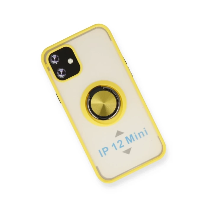 Newface iPhone 12 Mini Kılıf Montreal Yüzüklü Silikon Kapak