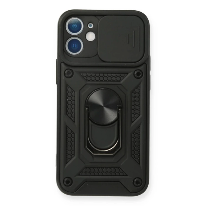 Newface iPhone 12 Mini Kılıf Pars Lens Yüzüklü Silikon