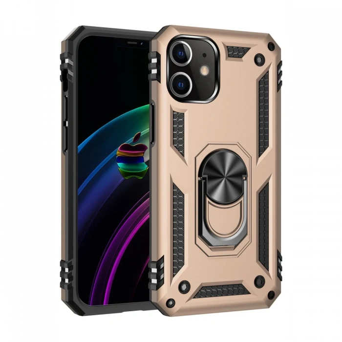 Newface iPhone 12 Mini Kılıf Sofya Yüzüklü Silikon Kapak