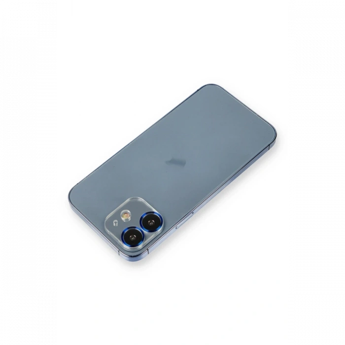 Newface iPhone 12 Mini Metal Kamera Lens Koruma Cam - Mavi