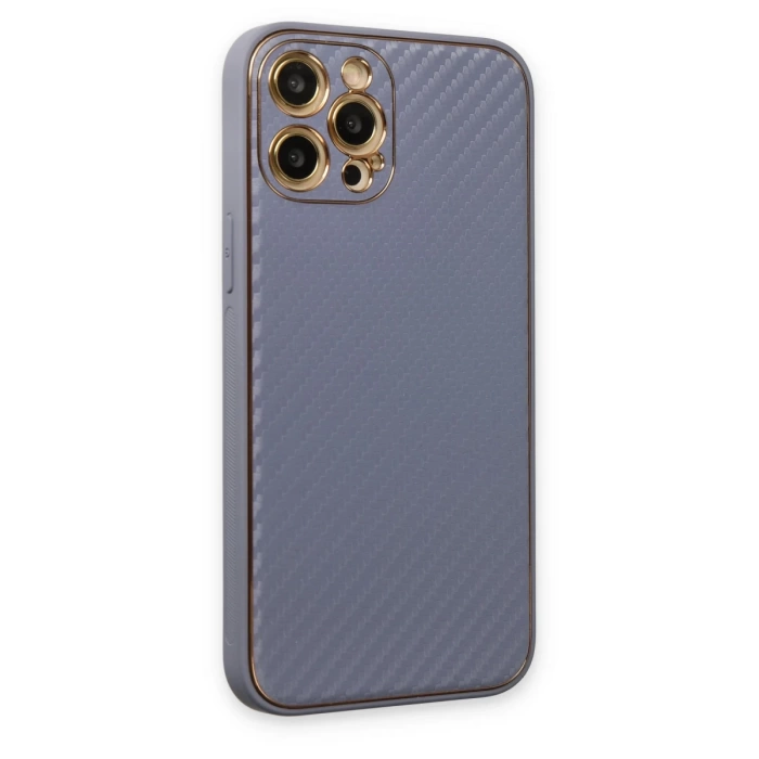 Newface iPhone 12 Pro Kılıf Coco Karbon Silikon - Gri