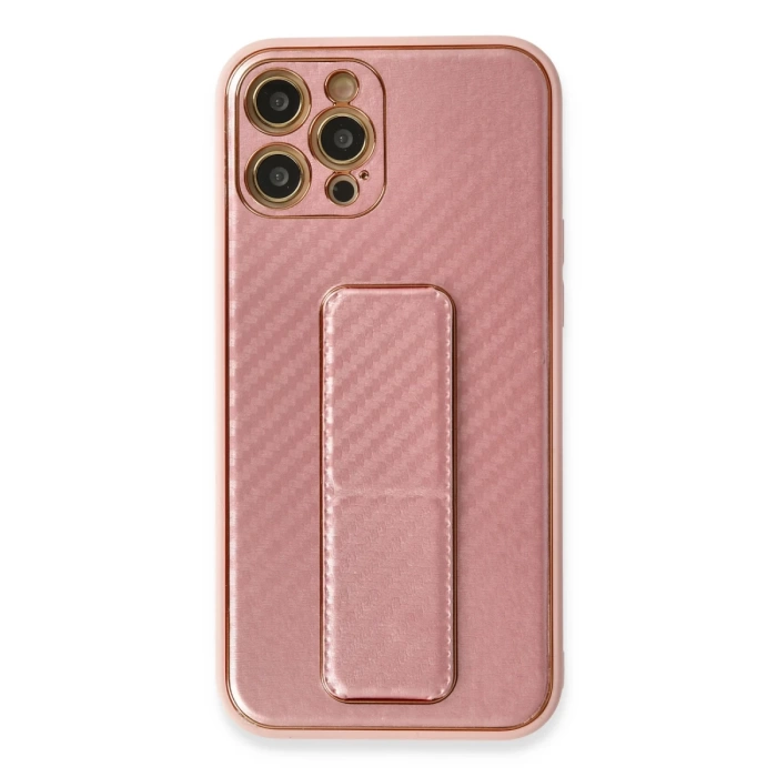 Newface iPhone 12 Pro Kılıf Coco Karbon Standlı Kapak