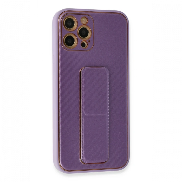 Newface iPhone 12 Pro Kılıf Coco Karbon Standlı Kapak