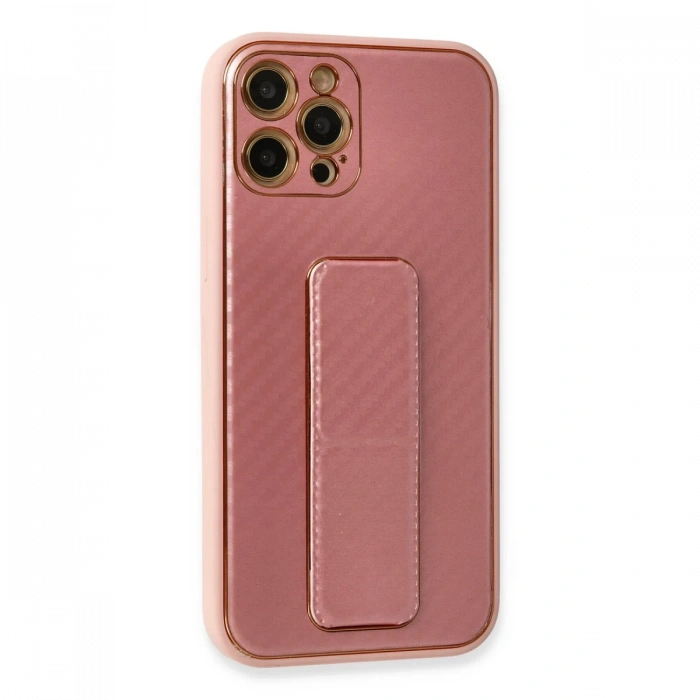 Newface iPhone 12 Pro Kılıf Coco Karbon Standlı Kapak