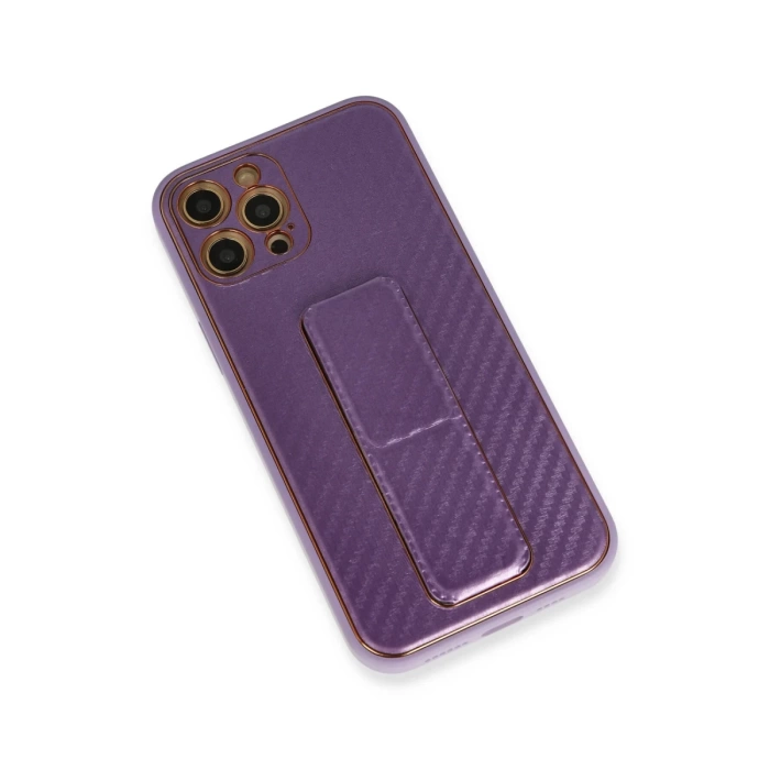Newface iPhone 12 Pro Kılıf Coco Karbon Standlı Kapak