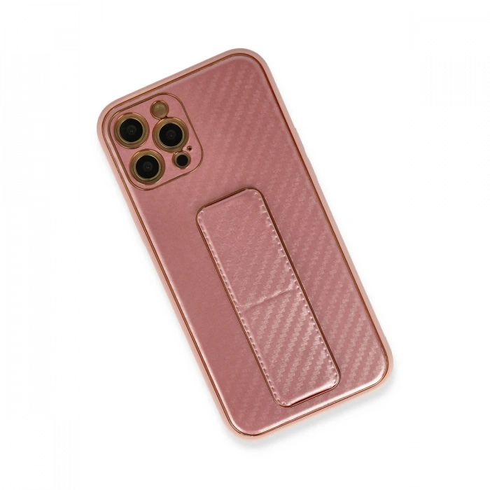 Newface iPhone 12 Pro Kılıf Coco Karbon Standlı Kapak