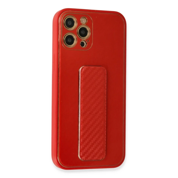 Newface iPhone 12 Pro Kılıf Coco Karbon Standlı Kapak