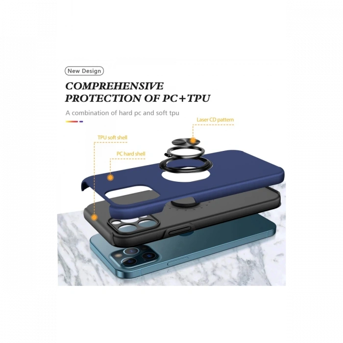 Newface iPhone 12 Pro Kılıf Elit Yüzüklü Kapak