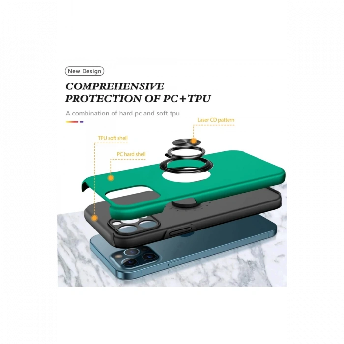 Newface iPhone 12 Pro Kılıf Elit Yüzüklü Kapak