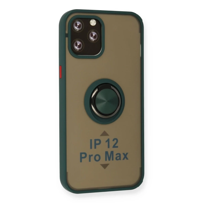 Newface iPhone 12 Pro Kılıf Montreal Yüzüklü Silikon Kapak