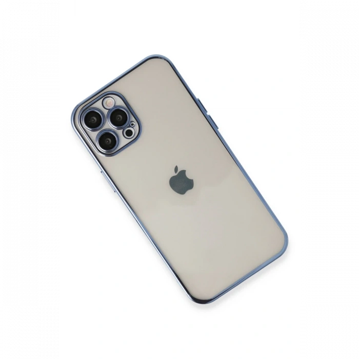 Newface iPhone 12 Pro Kılıf Razer Lensli Silikon - Açık Mavi