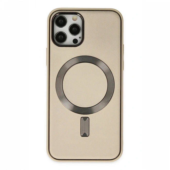 Newface iPhone 12 Pro Max Kılıf Coco Deri Magneticsafe Silikon
