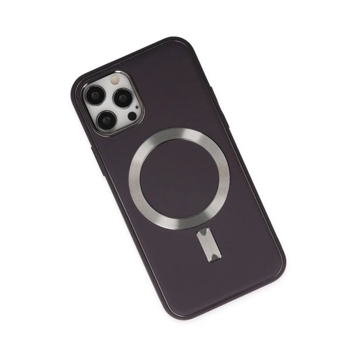 Newface iPhone 12 Pro Max Kılıf Coco Deri Magneticsafe Silikon