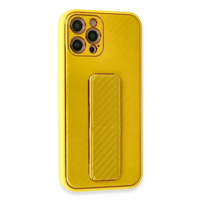 Newface iPhone 12 Pro Max Kılıf Coco Karbon Standlı Kapak