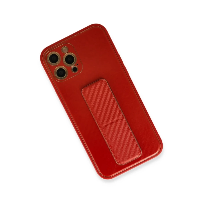 Newface iPhone 12 Pro Max Kılıf Coco Karbon Standlı Kapak