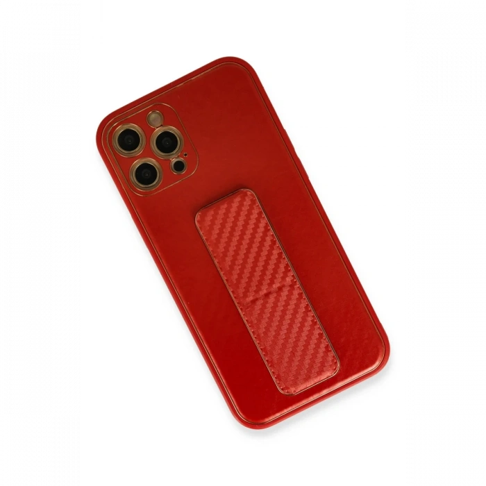 Newface iPhone 12 Pro Max Kılıf Coco Karbon Standlı Kapak