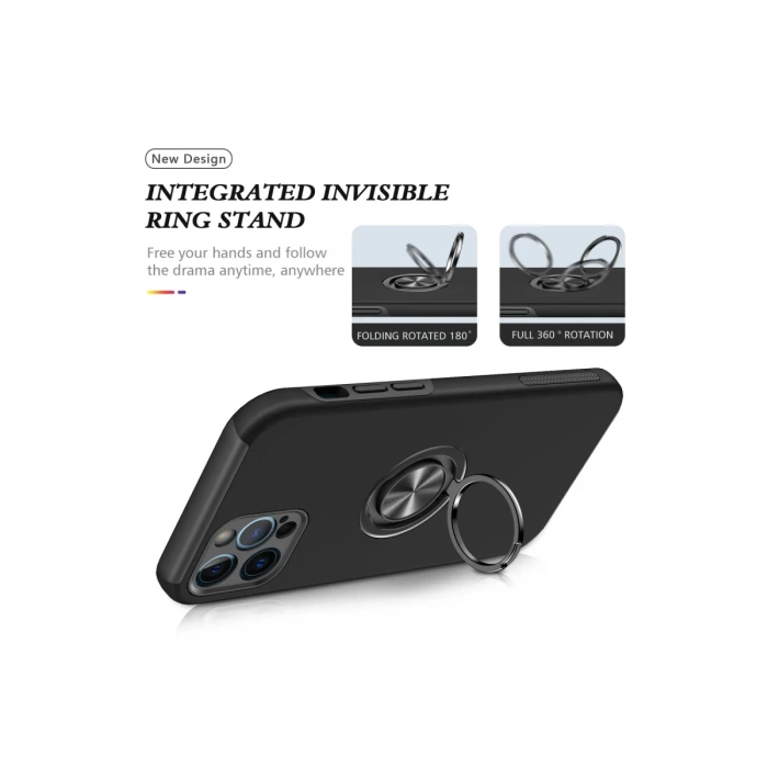 Newface iPhone 12 Pro Max Kılıf Elit Yüzüklü Kapak