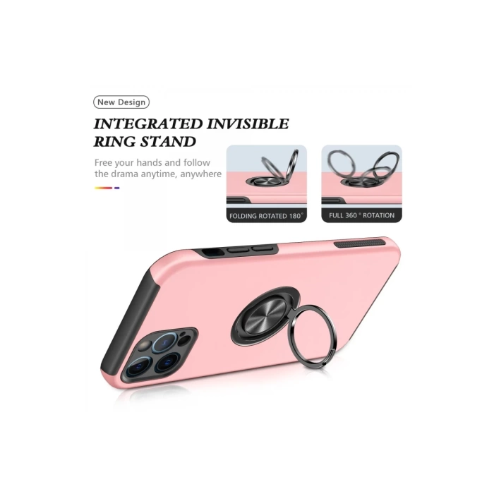 Newface iPhone 12 Pro Max Kılıf Elit Yüzüklü Kapak