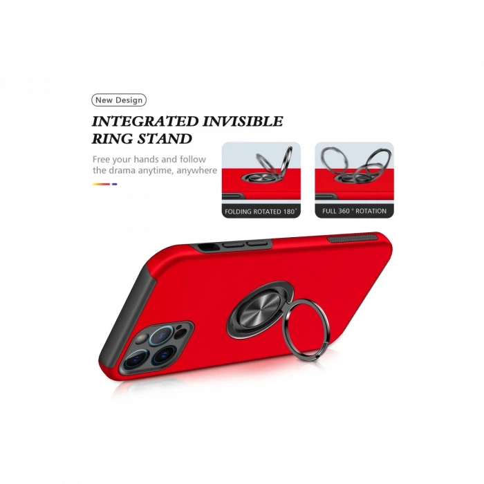 Newface iPhone 12 Pro Max Kılıf Elit Yüzüklü Kapak