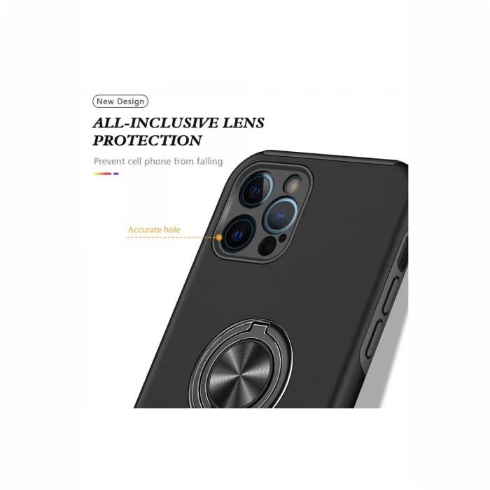 Newface iPhone 12 Pro Max Kılıf Elit Yüzüklü Kapak