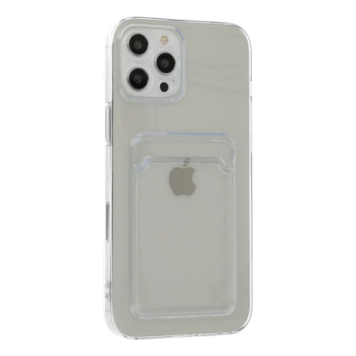 Newface iPhone 12 Pro Max Kılıf Kart Şeffaf Silikon - Şeffaf
