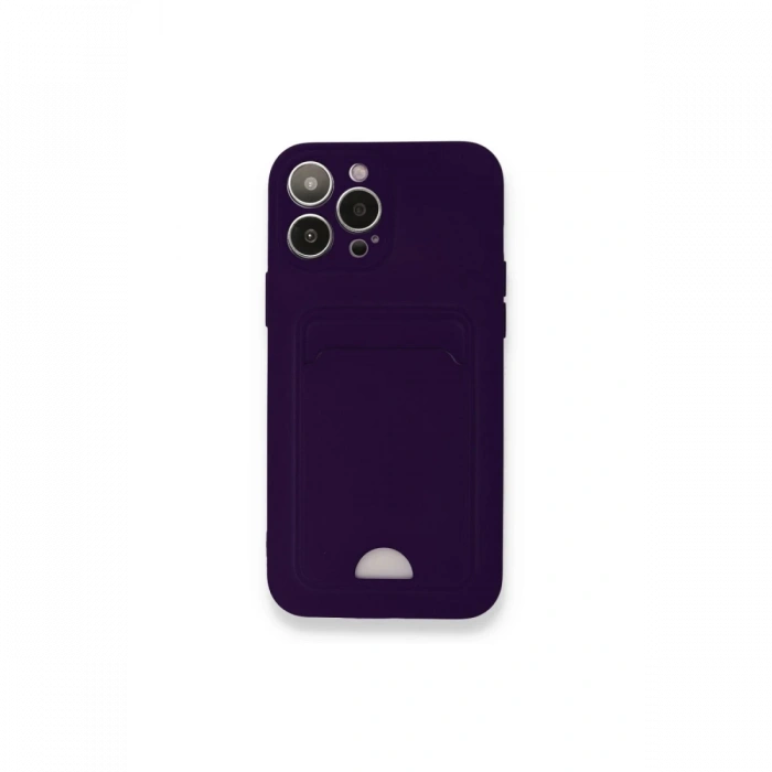 Newface iPhone 12 Pro Max Kılıf Kelvin Kartvizitli Silikon - Derin Mor