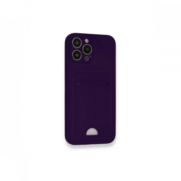 Newface iPhone 12 Pro Max Kılıf Kelvin Kartvizitli Silikon - Derin Mor