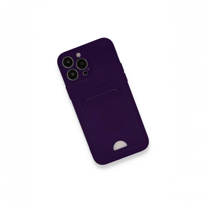 Newface iPhone 12 Pro Max Kılıf Kelvin Kartvizitli Silikon - Derin Mor